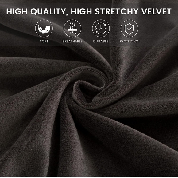 Dark Gray Velvet Club Chair Slipcover NWOT - Picture 3 of 4